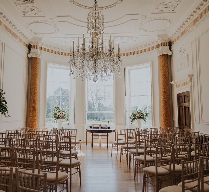 Classic Black Tie Wedding With Bride In Maggie Sottero Embellished Jacket Navy & Gold Colour Palette At Rockbeare Manor With Images By Kate Gray Photography