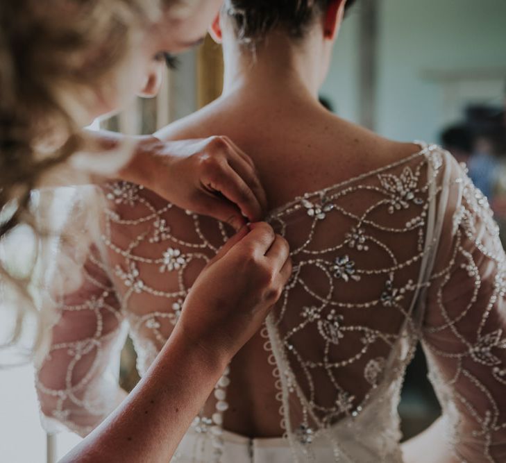 Classic Black Tie Wedding With Bride In Maggie Sottero Embellished Jacket Navy & Gold Colour Palette At Rockbeare Manor With Images By Kate Gray Photography