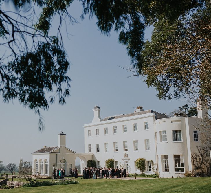 Classic Black Tie Wedding With Bride In Maggie Sottero Embellished Jacket Navy & Gold Colour Palette At Rockbeare Manor With Images By Kate Gray Photography