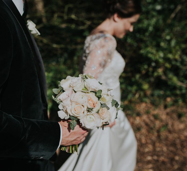 Classic Black Tie Wedding With Bride In Maggie Sottero Embellished Jacket Navy & Gold Colour Palette At Rockbeare Manor With Images By Kate Gray Photography