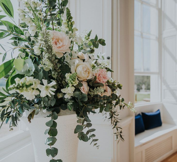 Classic Black Tie Wedding With Bride In Maggie Sottero Embellished Jacket Navy & Gold Colour Palette At Rockbeare Manor With Images By Kate Gray Photography