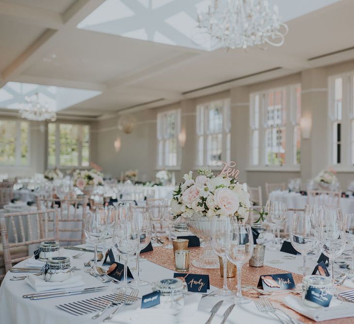 Classic Black Tie Wedding With Navy & Gold Colour Palette At Rockbeare Manor With Images By Kate Gray Photography