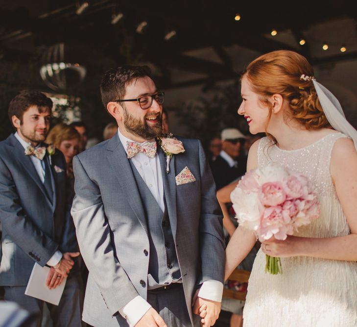 Elegant Wedding Trinity Buoy Wharf Foliage Installation & Festoon Light Decor With Bride In 20s Inspired Gown By Poppy Perspective Images Frances Sales