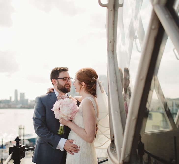 Elegant Wedding Trinity Buoy Wharf Foliage Installation & Festoon Light Decor With Bride In 20s Inspired Gown By Poppy Perspective Images Frances Sales