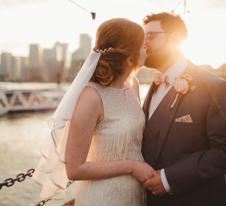 Elegant Wedding Trinity Buoy Wharf Foliage Installation & Festoon Light Decor With Bride In 20s Inspired Gown By Poppy Perspective Images Frances Sales