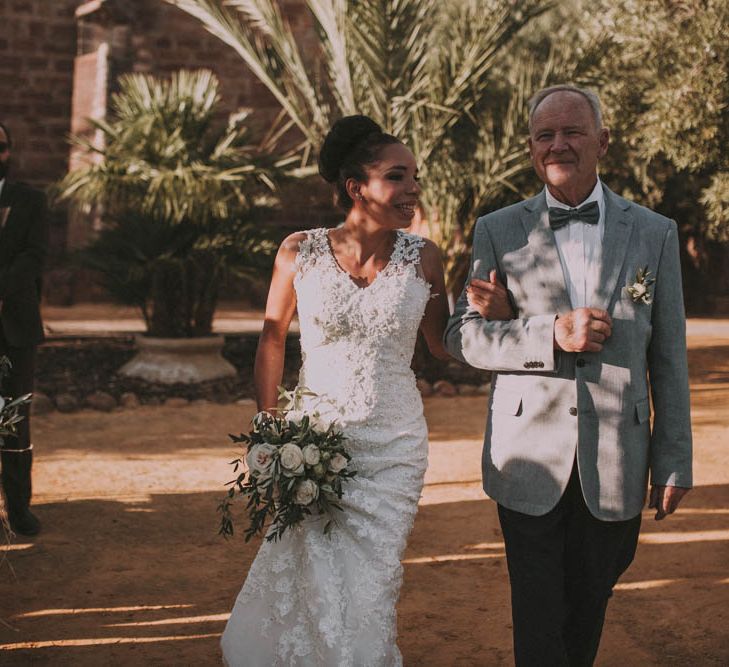 Outdoor Spanish Wedding Ceremony Bridal Entrance