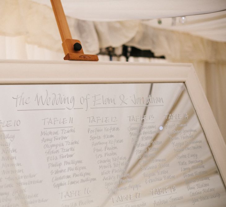 Mirrored Table Plan For Wedding