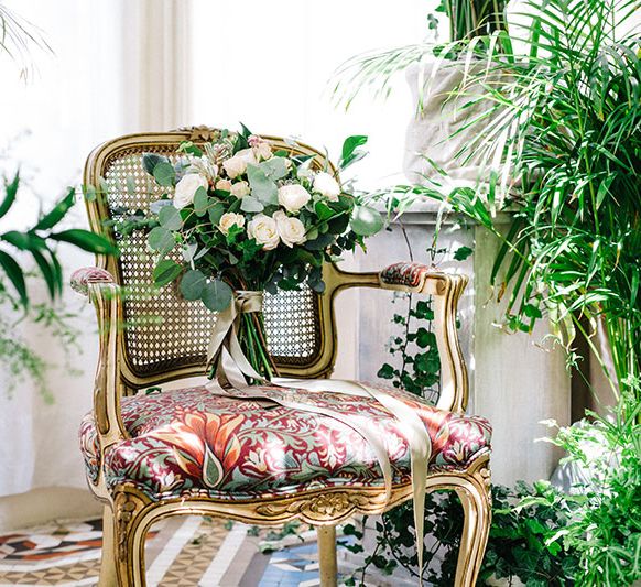 Botanical Shoot From Rodolfo Mcartney Showcasing Spanish Bridal Design With Opulent Wedding Bouquet & Bride With Fringe Diez & Bourdons Photo