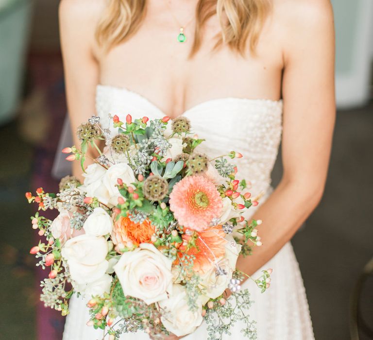 Peach & Cream Bridal Bouquet