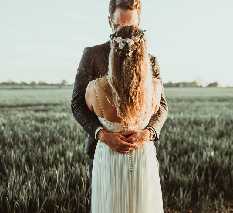 Bride in Catherine Deane Bridal Separates, Havanna Corset & Anika Skirt | Groom in Reiss Suit | Jess Soper Photography