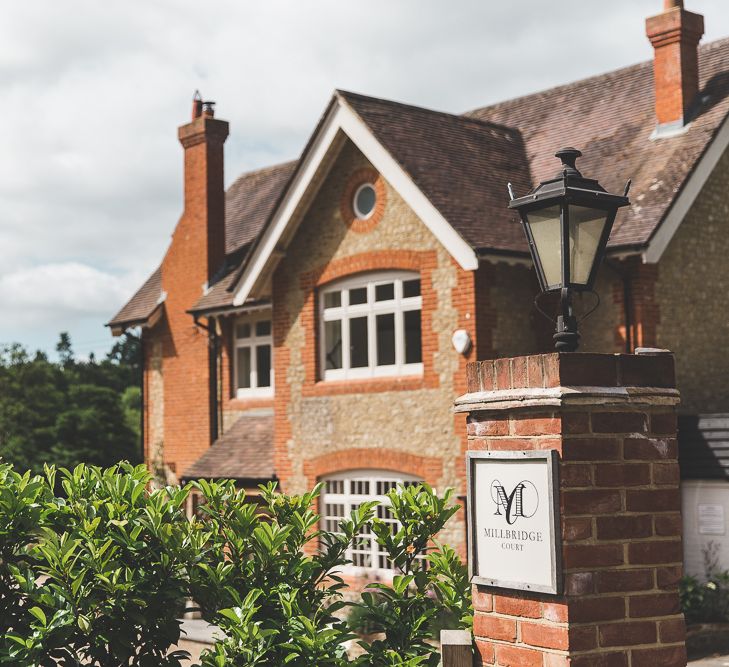 Millbridge Court Wedding Outdoor Ceremony & Pastel Flowers With Bride In Embellished Dress & Bridesmaids In Sequinned Coast Tops Images Kirsty Mackenzie