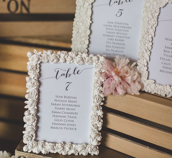 Rustic Table Plan For Wedding Using Photo Frames