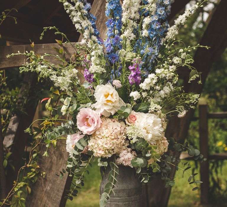 Floral Urn For Summer Wedding