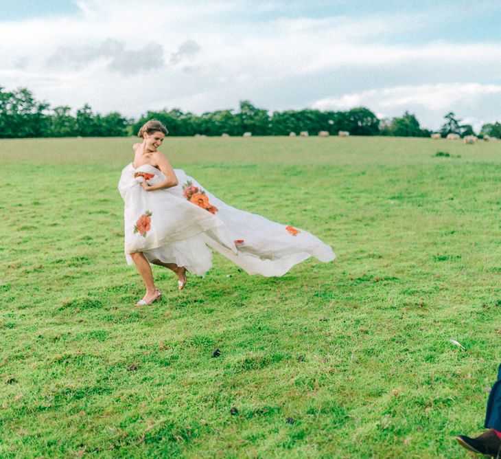 Floral Print Wedding Dress by Alan Hannah