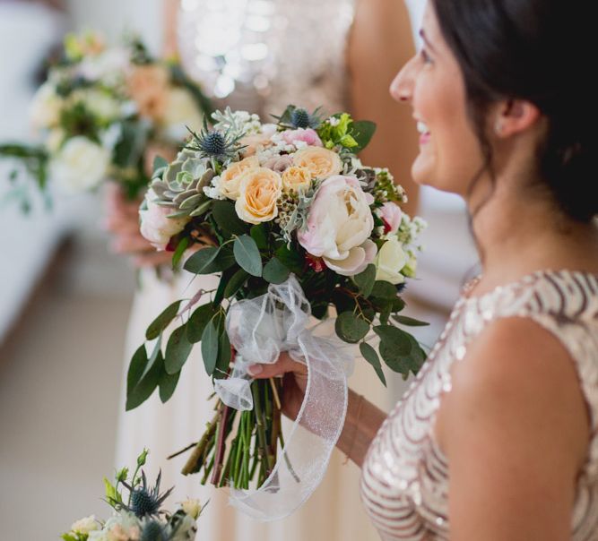 Pink & Rose Gold Colour Palette For A Pretty Wedding At Launcells Barton Bude With Bride In Maggie Sottero And Images From Rebecca Roundhill Photography