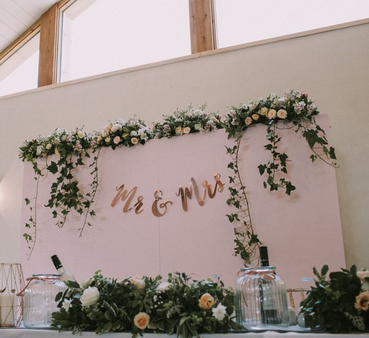 Pink & Rose Gold Colour Palette For A Pretty Wedding At Launcells Barton Bude With Bride In Maggie Sottero And Images From Rebecca Roundhill Photography