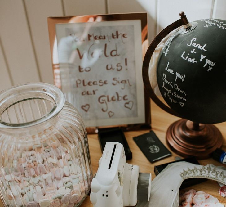 Globe Guest Book For Wedding Guests