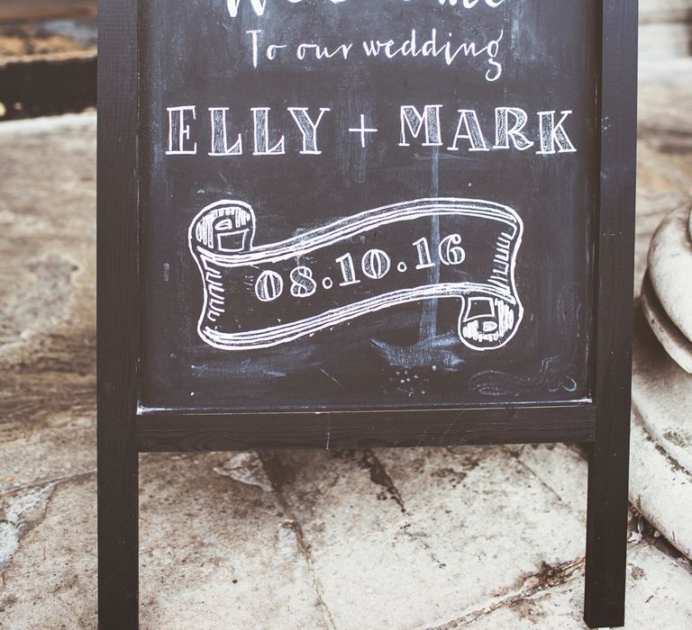 Chalkboard Welcome Sign To Wedding