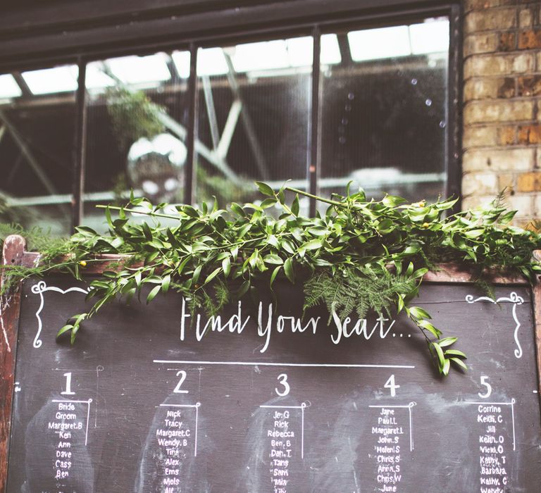 Chalkboard Table Plan For Wedding