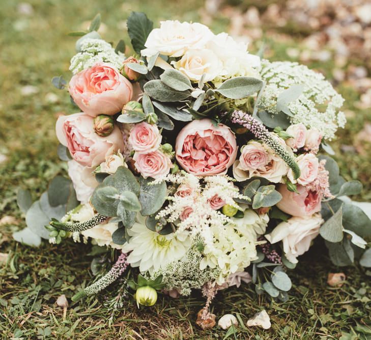 Blush Pink & White Bridal Bouquet | Maryanne Weddings Photography