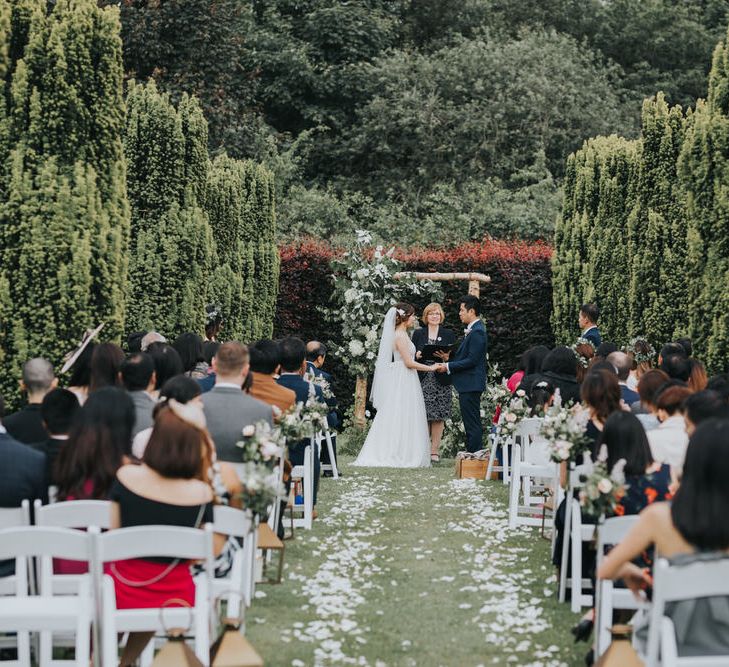 Outdoor Wedding Ceremony At The Holford Estate Knutsford With Elegant Pastel And Copper Details Bride In Penelope By Watters Images Petal & Blush