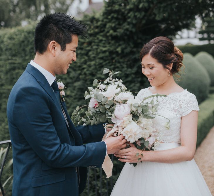 Outdoor Wedding Ceremony At The Holford Estate Knutsford With Elegant Pastel And Copper Details Bride In Penelope By Watters Images Petal & Blush