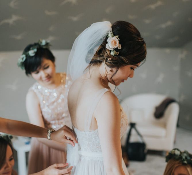 Outdoor Wedding Ceremony At The Holford Estate Knutsford With Elegant Pastel And Copper Details Bride In Penelope By Watters Images Petal & Blush