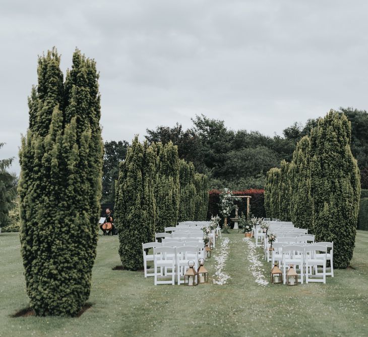 Outdoor Wedding Ceremony At The Holford Estate Knutsford With Elegant Pastel And Copper Details Bride In Penelope By Watters Images Petal & Blush