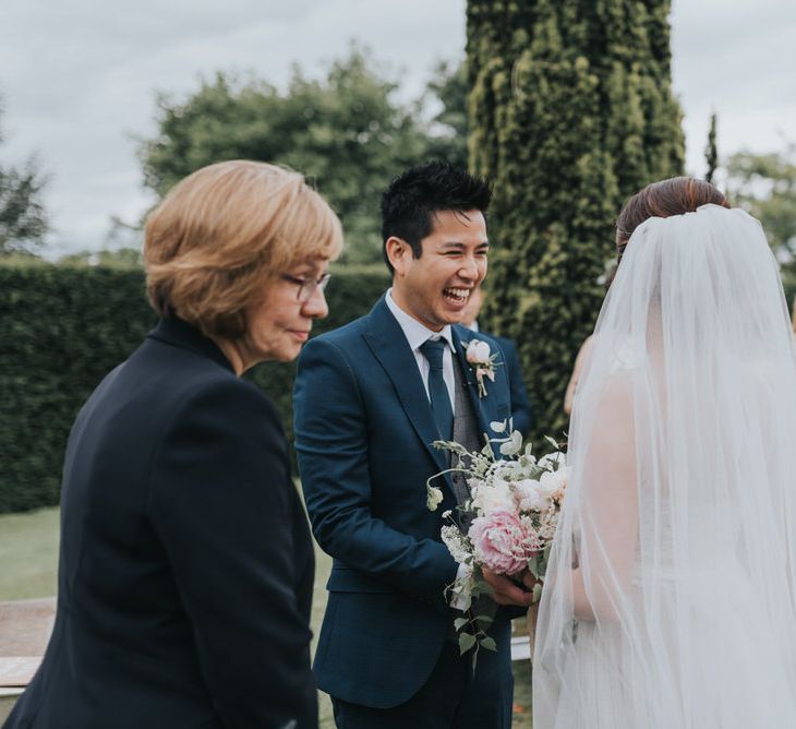 Outdoor Wedding Ceremony At The Holford Estate Knutsford With Elegant Pastel And Copper Details Bride In Penelope By Watters Images Petal & Blush