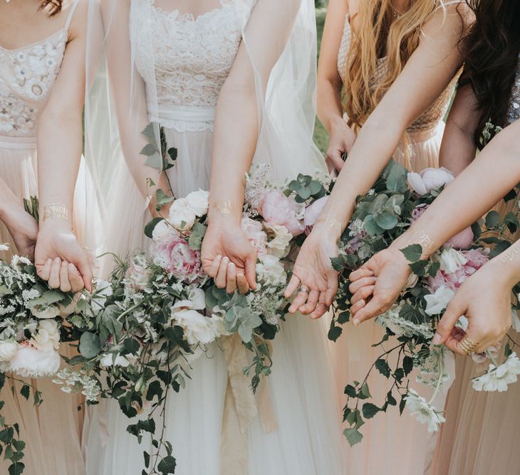 Outdoor Wedding Ceremony At The Holford Estate Knutsford With Elegant Pastel And Copper Details Bride In Penelope By Watters Images Petal & Blush