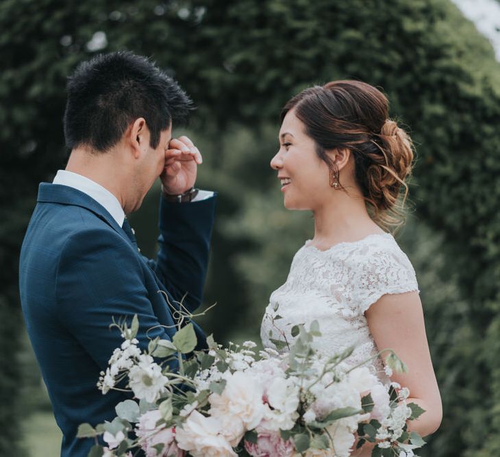 Outdoor Wedding Ceremony At The Holford Estate Knutsford With Elegant Pastel And Copper Details Bride In Penelope By Watters Images Petal & Blush