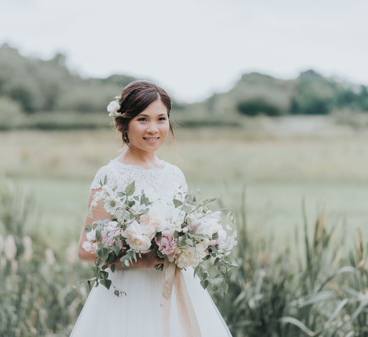 Outdoor Wedding Ceremony At The Holford Estate Knutsford With Elegant Pastel And Copper Details Bride In Penelope By Watters Images Petal & Blush