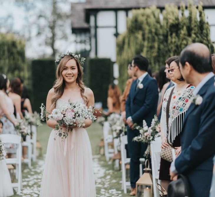 Outdoor Wedding Ceremony At The Holford Estate Knutsford With Elegant Pastel And Copper Details Bride In Penelope By Watters Images Petal & Blush