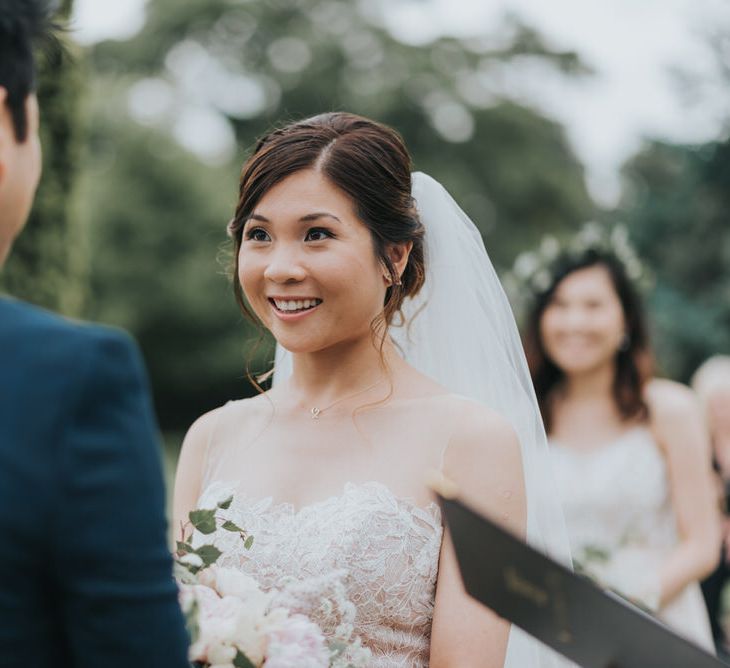 Outdoor Wedding Ceremony At The Holford Estate Knutsford With Elegant Pastel And Copper Details Bride In Penelope By Watters Images Petal & Blush