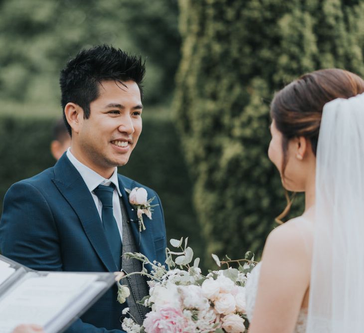 Outdoor Wedding Ceremony At The Holford Estate Knutsford With Elegant Pastel And Copper Details Bride In Penelope By Watters Images Petal & Blush