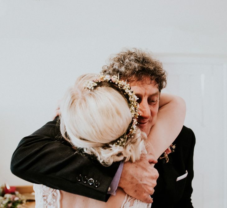 Bride in Artisan Dried Flowers Crown | Colourful Outdoor Wedding at Lineham Farm in Leeds | Shutter Go Click Photography