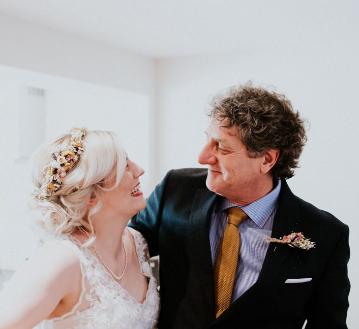 Bride & Father of The Bride Moment | Colourful Outdoor Wedding at Lineham Farm in Leeds | Shutter Go Click Photography