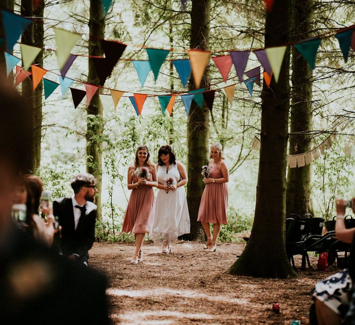 Bridesmaids in Marks and Spencer & Coast Dresses | Colourful Outdoor Wedding at Lineham Farm in Leeds | Shutter Go Click Photography