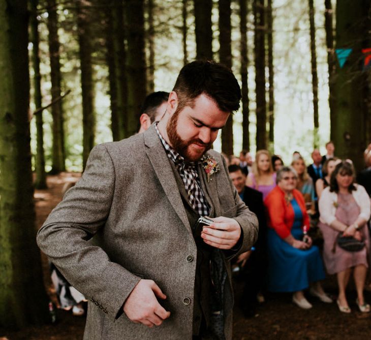 Woodland Wedding Ceremony | Colourful Outdoor Wedding at Lineham Farm in Leeds | Shutter Go Click Photography