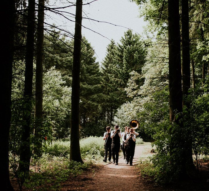 Brass Band | Colourful Outdoor Wedding at Lineham Farm in Leeds | Shutter Go Click Photography