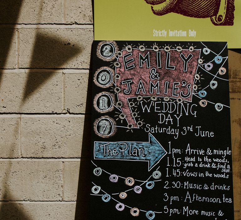 Chalkboard Wedding Sign | Colourful Outdoor Wedding at Lineham Farm in Leeds | Shutter Go Click Photography