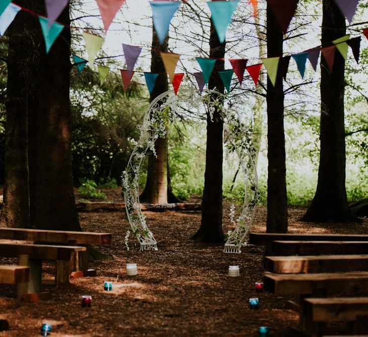 Woodland Ceremony | Colourful Outdoor Wedding at Lineham Farm in Leeds | Shutter Go Click Photography