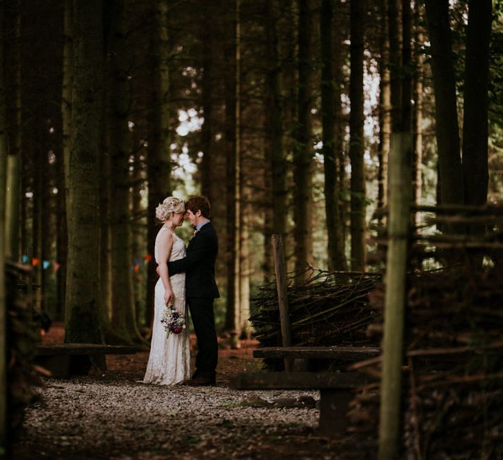 Bride in Catherine Deane Gown | Groom in Ben Sherman Suit, Bow Tie & Gingham Shirt | Colourful Outdoor Wedding at Lineham Farm in Leeds | Shutter Go Click Photography