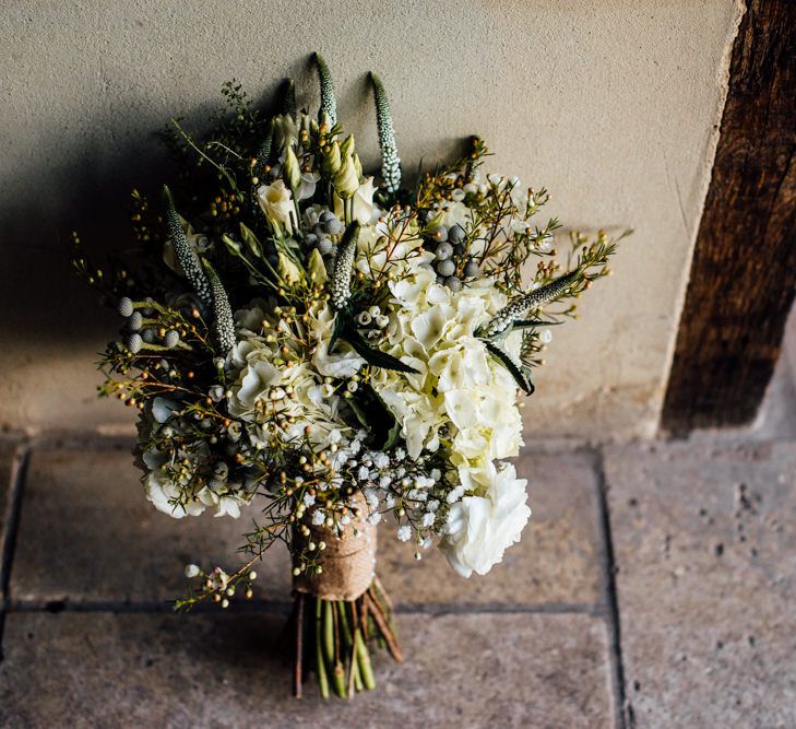 White & Greenery Wedding Bouquet | Michelle Wood Photography