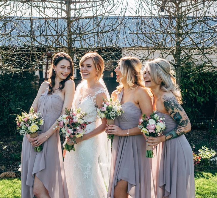 Bridesmaids in Grey ASOS Dresses | Dale Weeks Photography