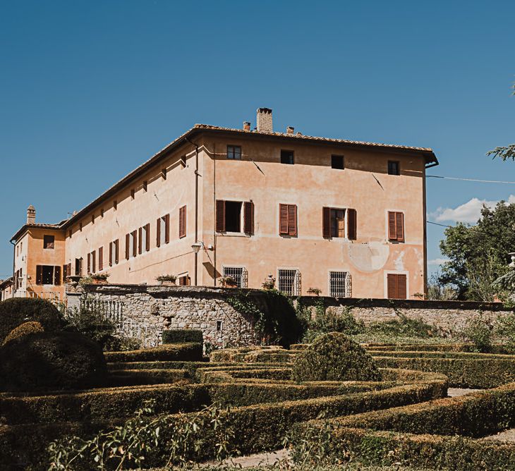 Destination Wedding Italy At Villa Catignano With Bride In Yolan Cris With Bridesmaids In Embellished Floral Gowns & Images Will Patrick Weddings