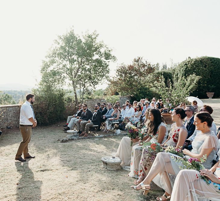 Destination Wedding Italy At Villa Catignano With Bride In Yolan Cris With Bridesmaids In Embellished Floral Gowns & Images Will Patrick Weddings