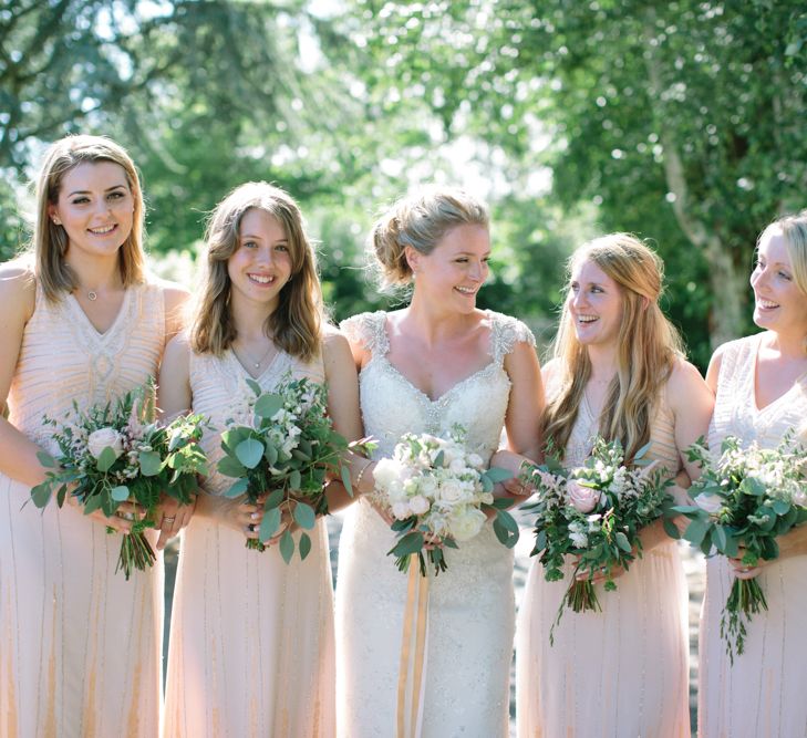 Bridesmaids in Pink Dresses