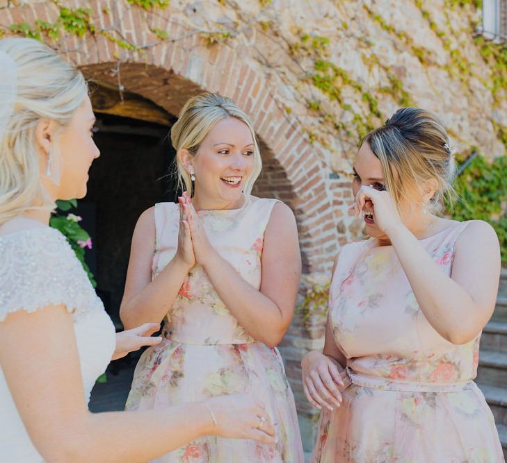 Bridesmaids in Floral ASOS Dresses | Outdoor Destination wedding at San Galgano Abbey, near Siena | Lush Imaging | Mrs Mash Up Films