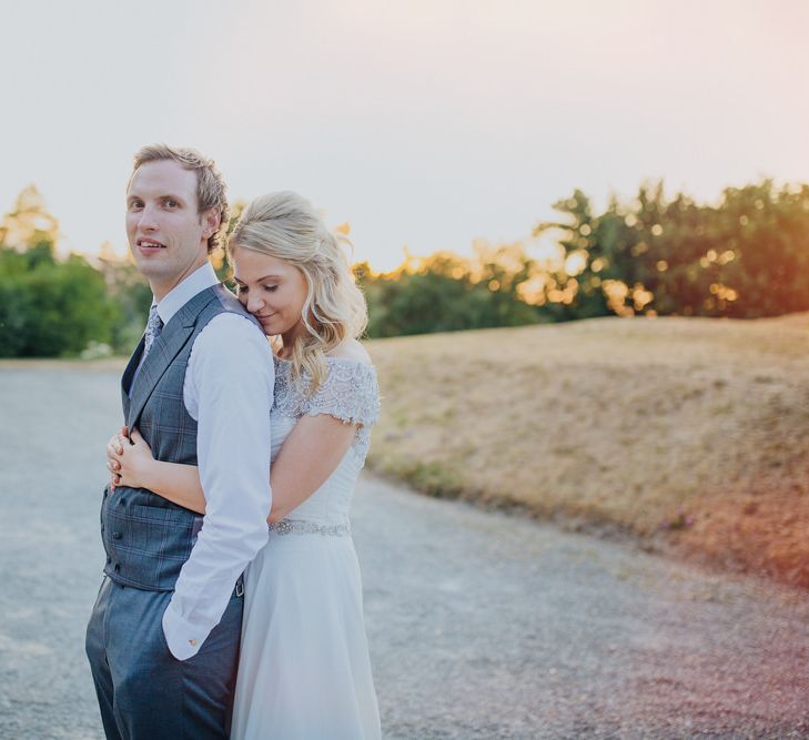 Bride in Justin Alexander Wedding Dress | Groom in Gresham Blake Suit | Outdoor Destination wedding in the Tuscan Hills at Villa Podernovo, near Siena | Lush Imaging | Mrs Mash Up Films